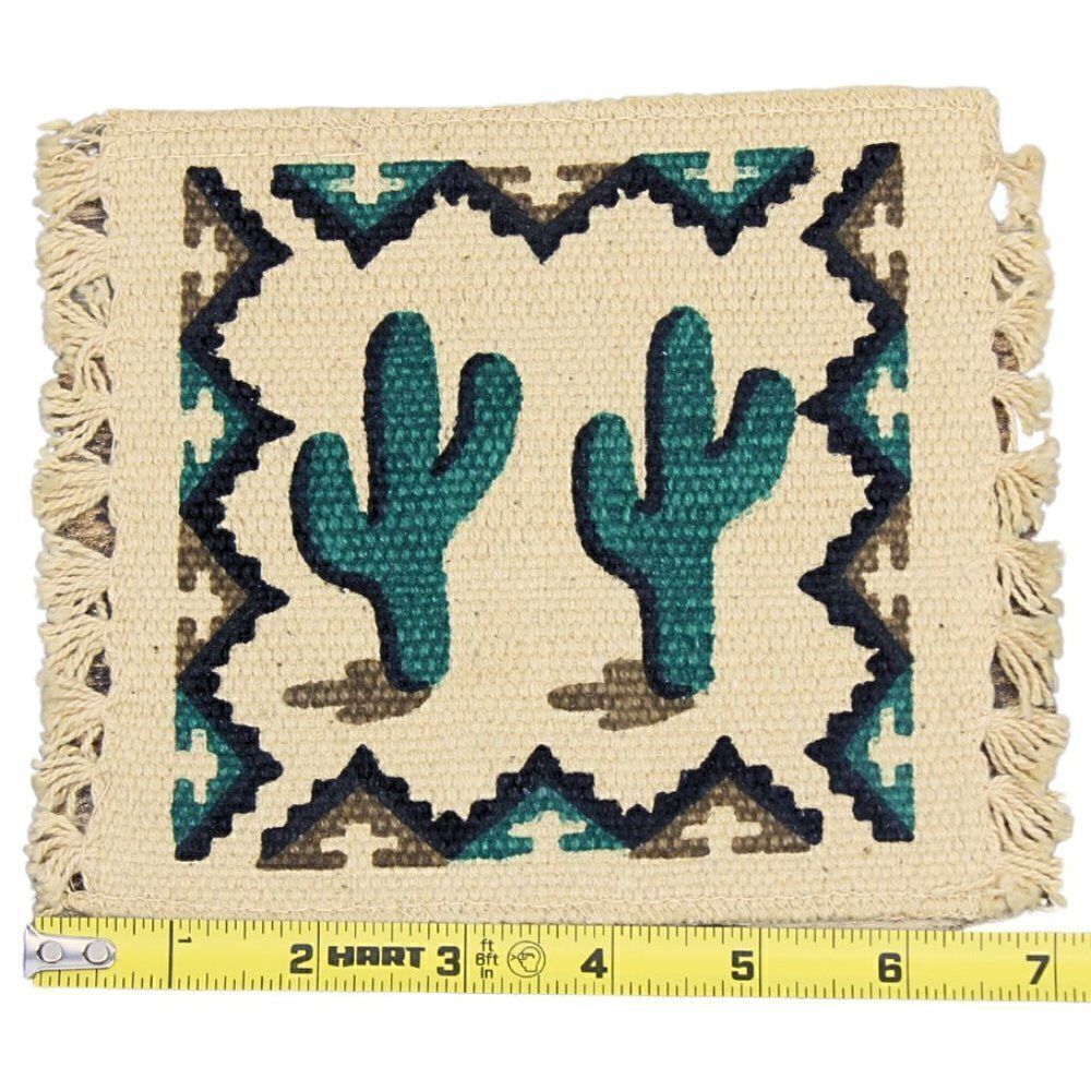 NWT VTGβEl Paso Saddle Blanket Co Southwest Woven Cotton Coasters Mug Rugs Set 6